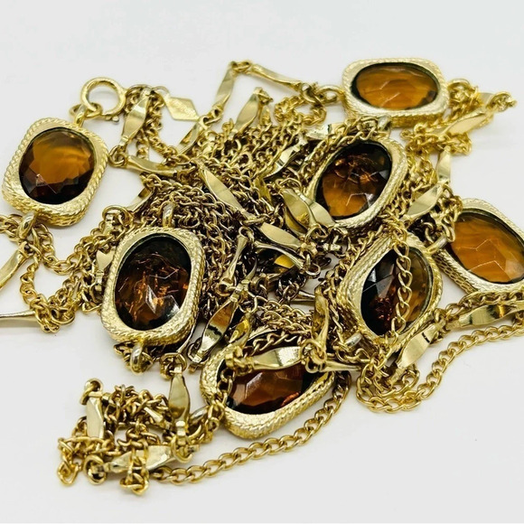 Sarah Coventry Vintage Jeweled Long Multi-Strand Necklace - Picture 2 of 3